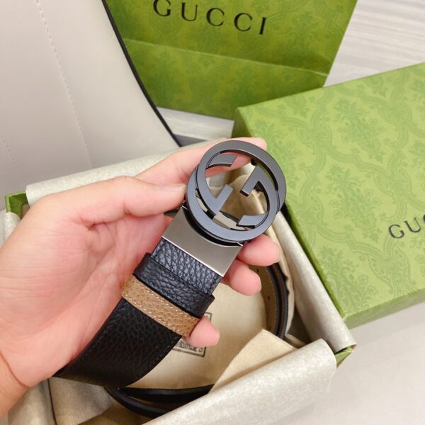 1:1 Replica Gucci GG Marmont Reversible Belt Black, Women Belt