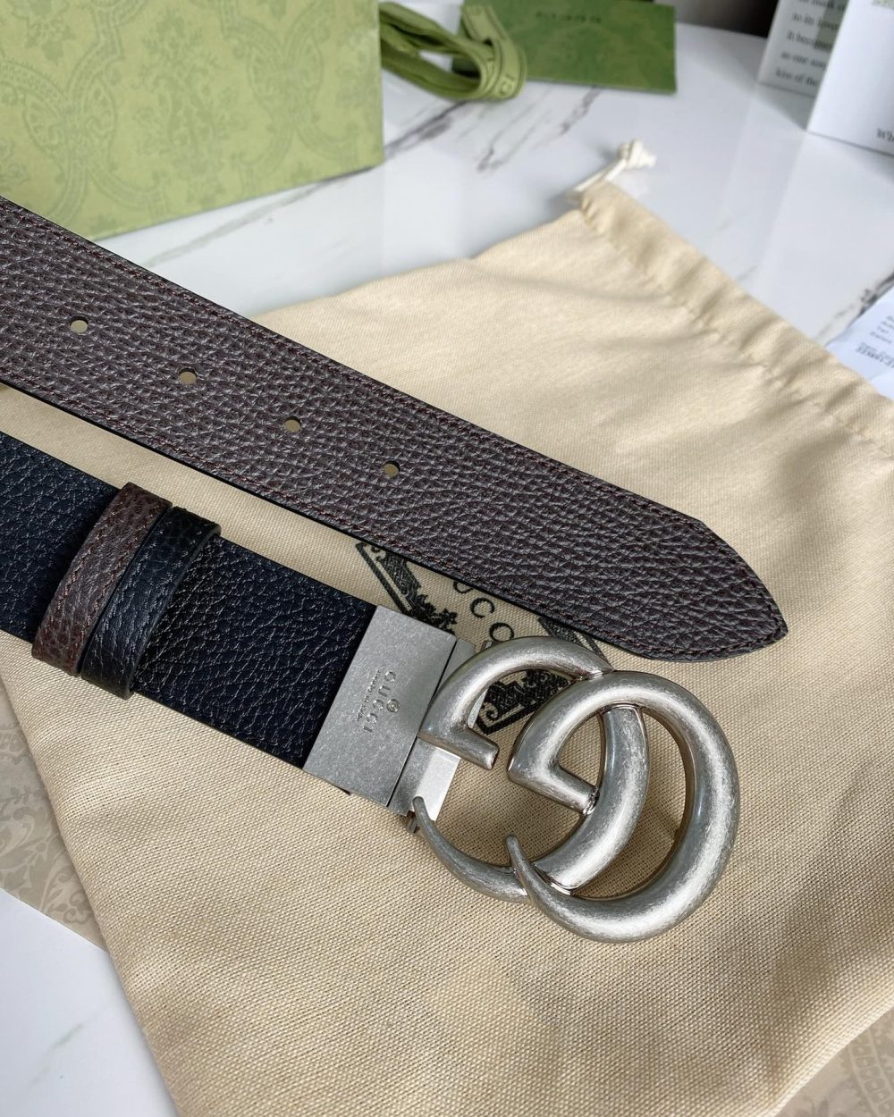 1:1 Replica Gucci GG Marmont Reversible Belt Black, Women Belt 627055 CAO2N 1062