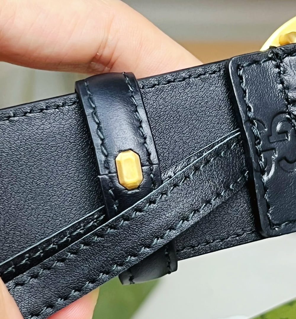 1:1 Replica Gucci GG Marmont Reversible Belt Black, Women Belt