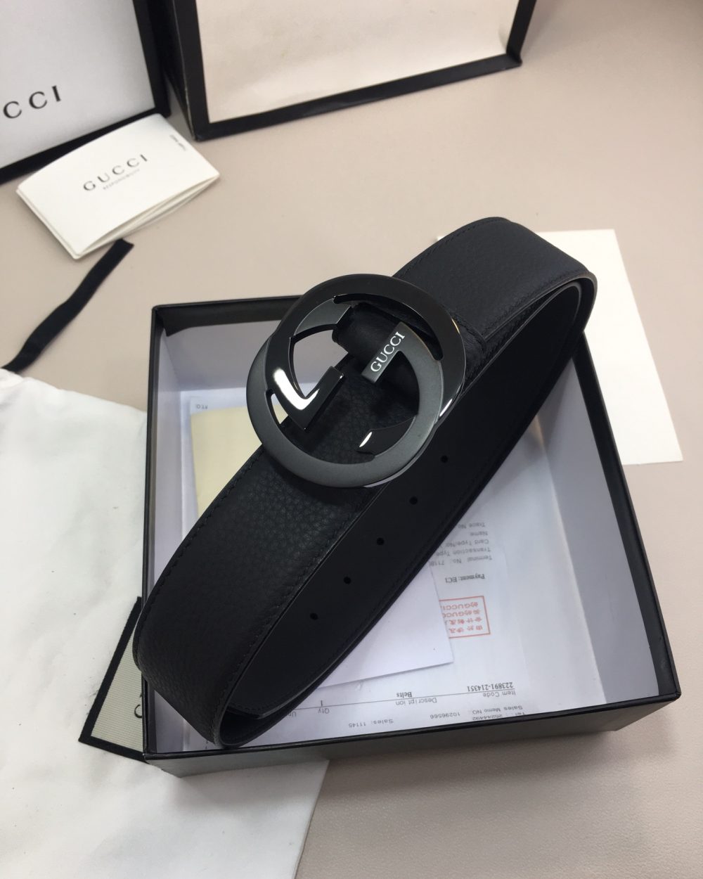 1:1 Replica Gucci GG Marmont Reversible Belt Black, Women Belt