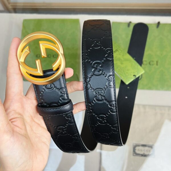 1:1 Replica Gucci GG Marmont Reversible Belt Black, Women Belt