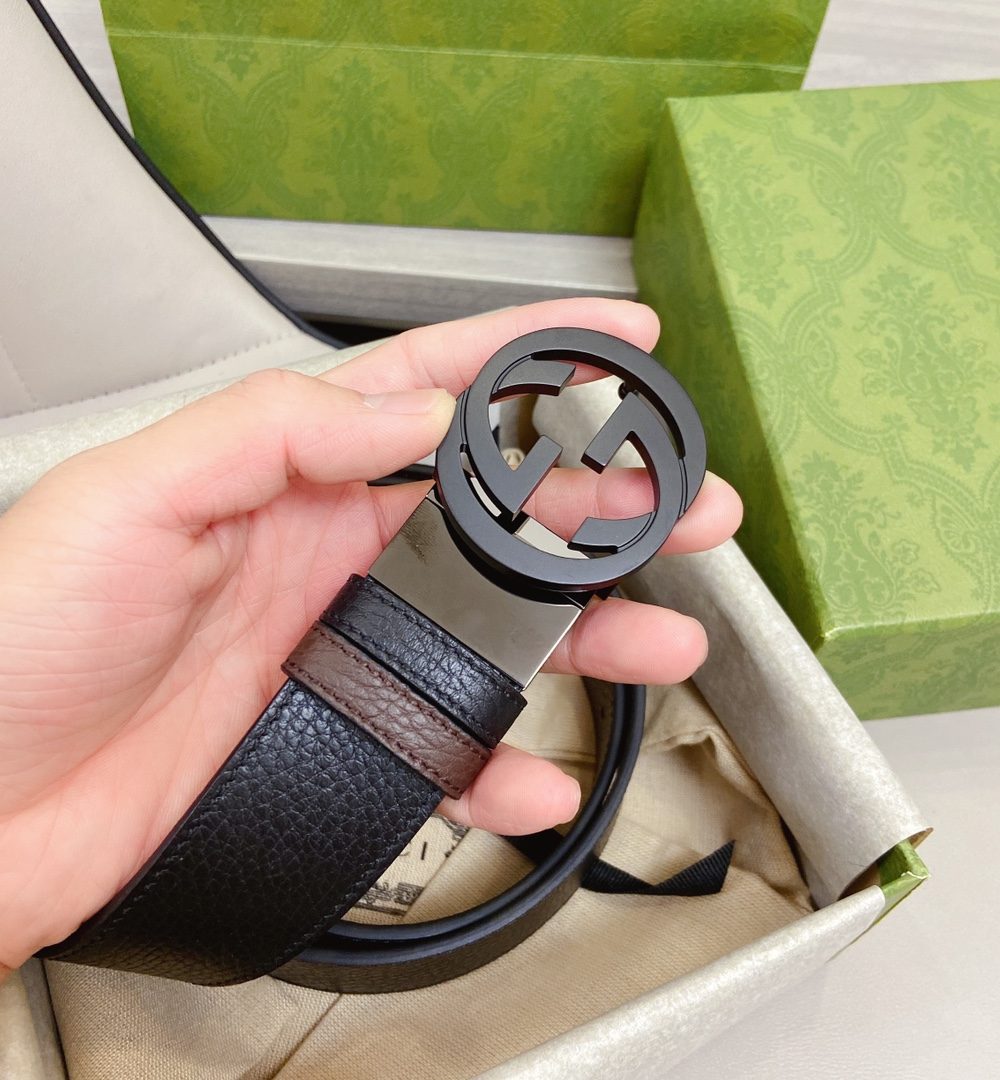 1:1 Replica Gucci GG Marmont Reversible Belt Black, Women Belt