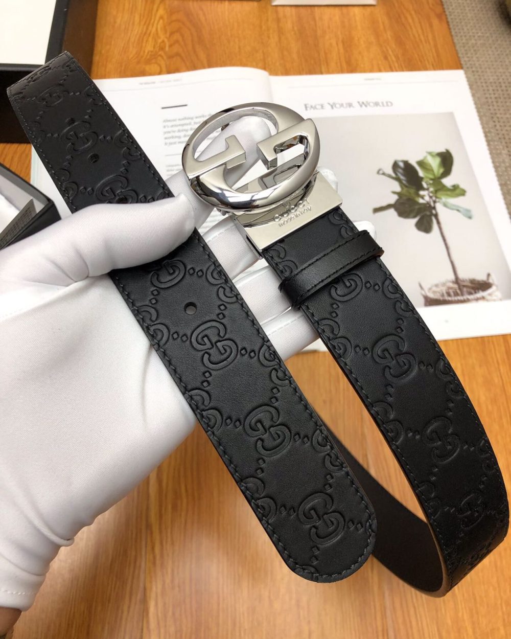 1:1 Replica Gucci GG Marmont Reversible Belt Black, Women Belt