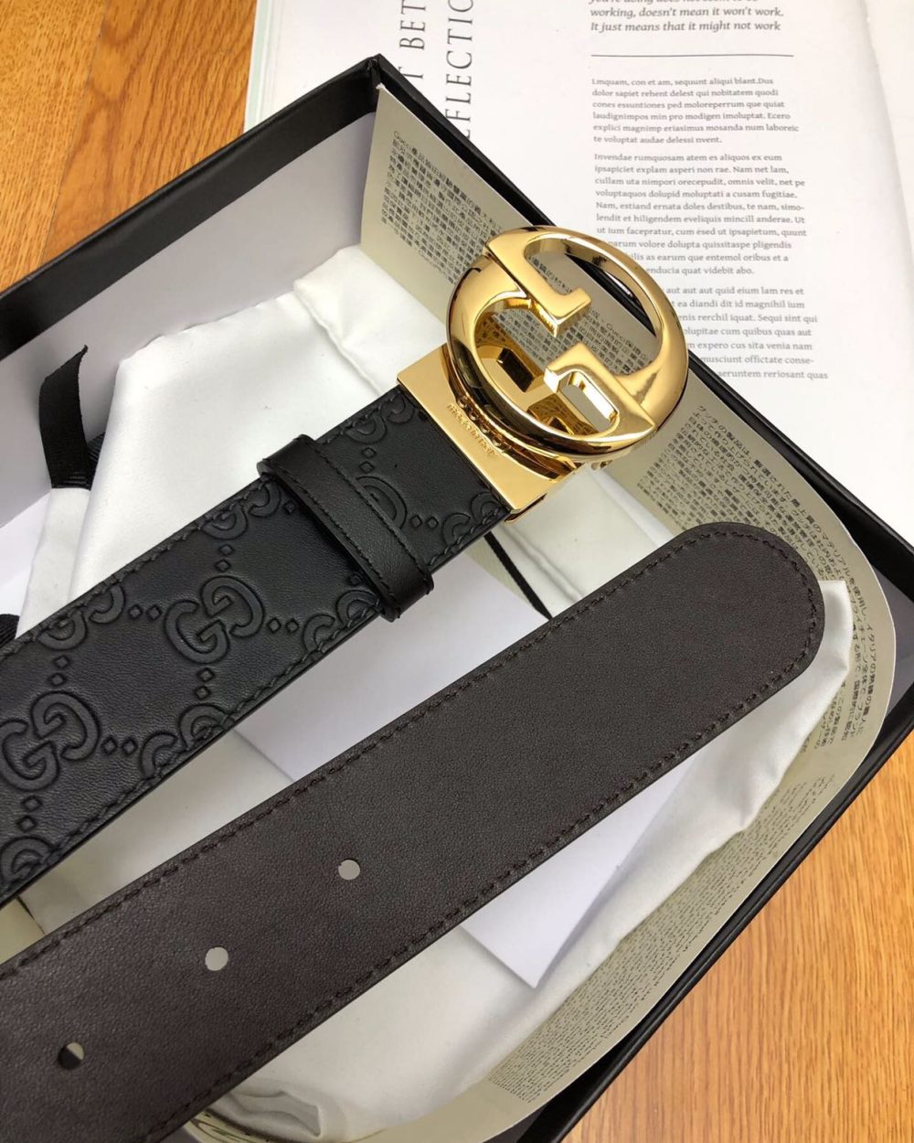 1:1 Replica Gucci GG Marmont Reversible Belt Black, Women Belt