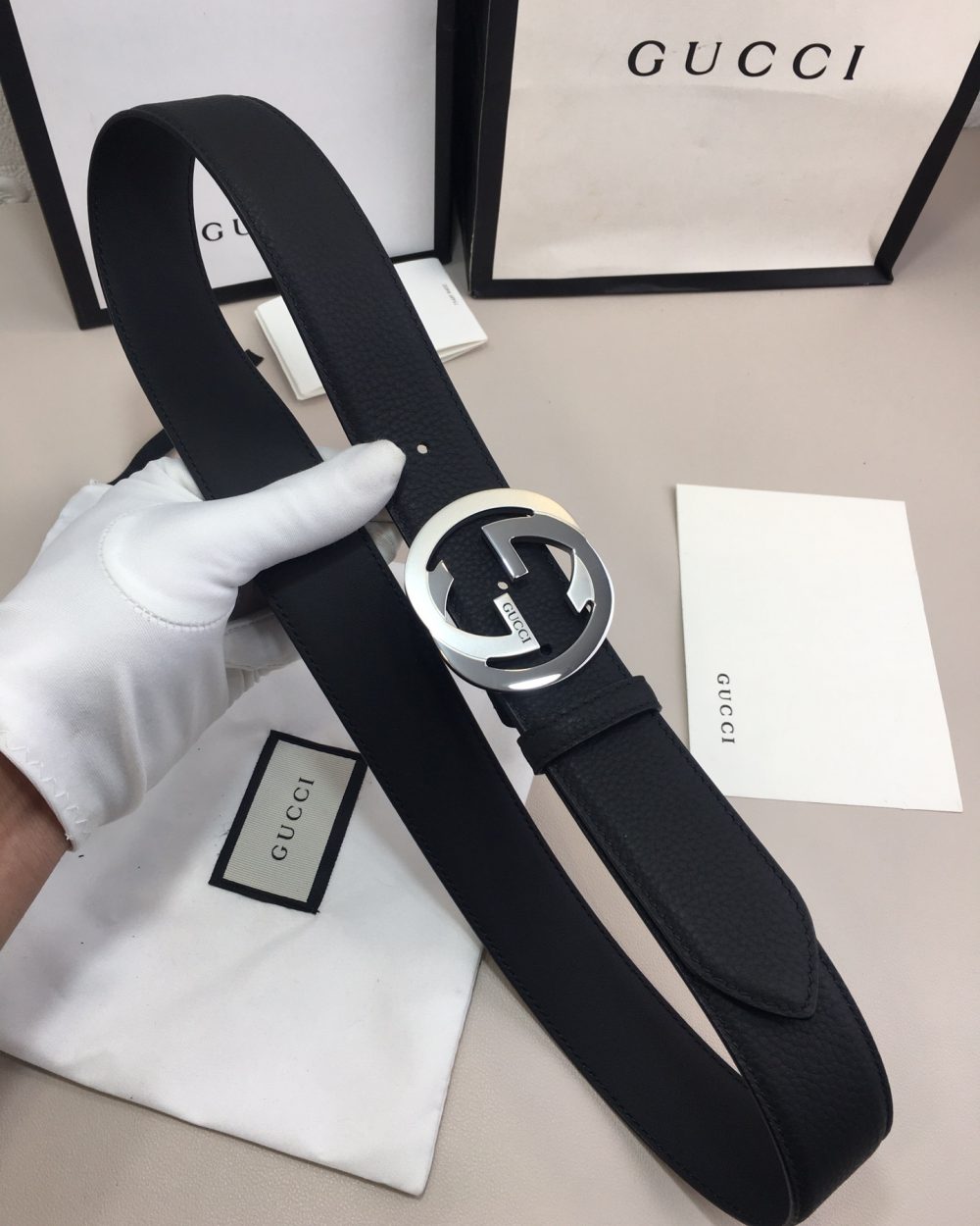 1:1 Replica Gucci GG Marmont Reversible Belt Black, Women Belt