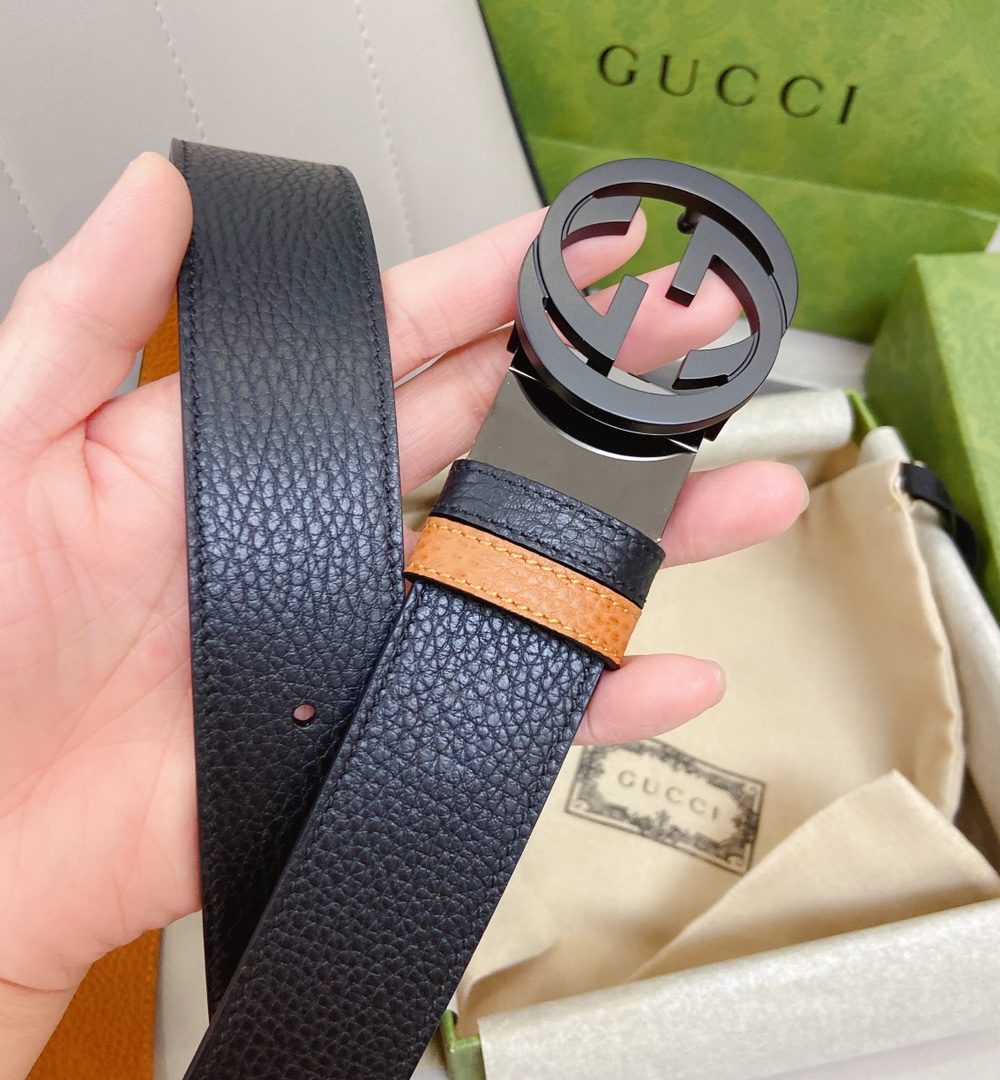 1:1 Replica Gucci GG Marmont Reversible Belt Black, Women Belt