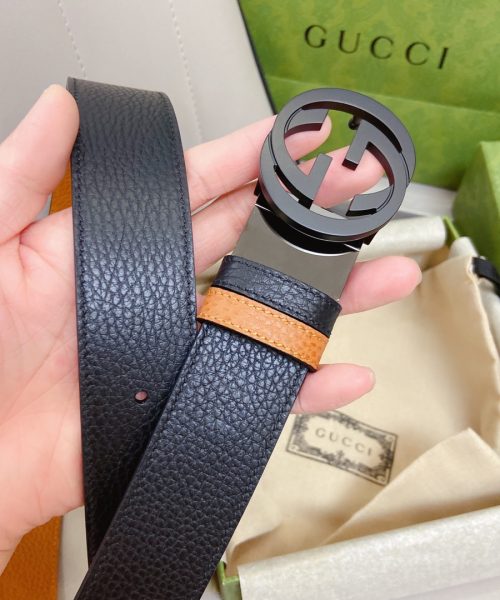 1:1 Replica Gucci GG Marmont Reversible Belt Black, Women Belt