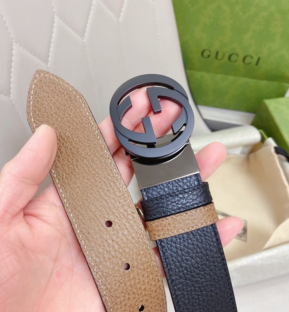 1:1 Replica Gucci GG Marmont Reversible Belt Black, Women Belt