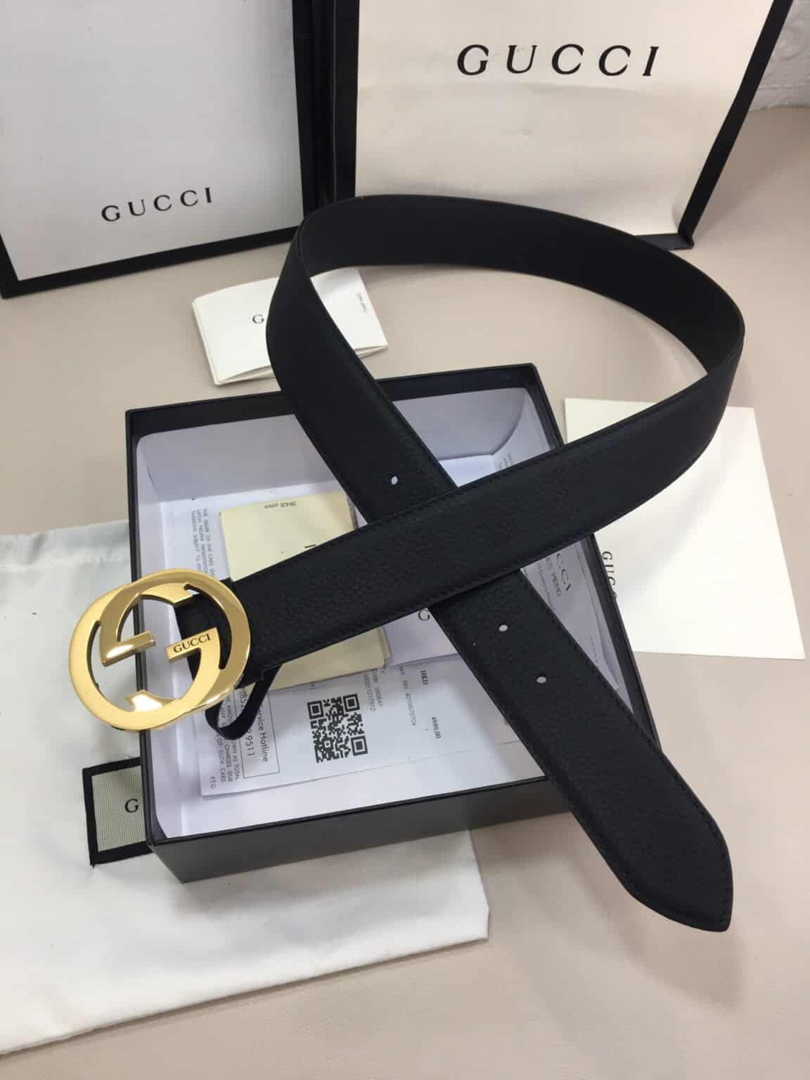 1:1 Replica Gucci GG Marmont Reversible Belt Black, Women Belt