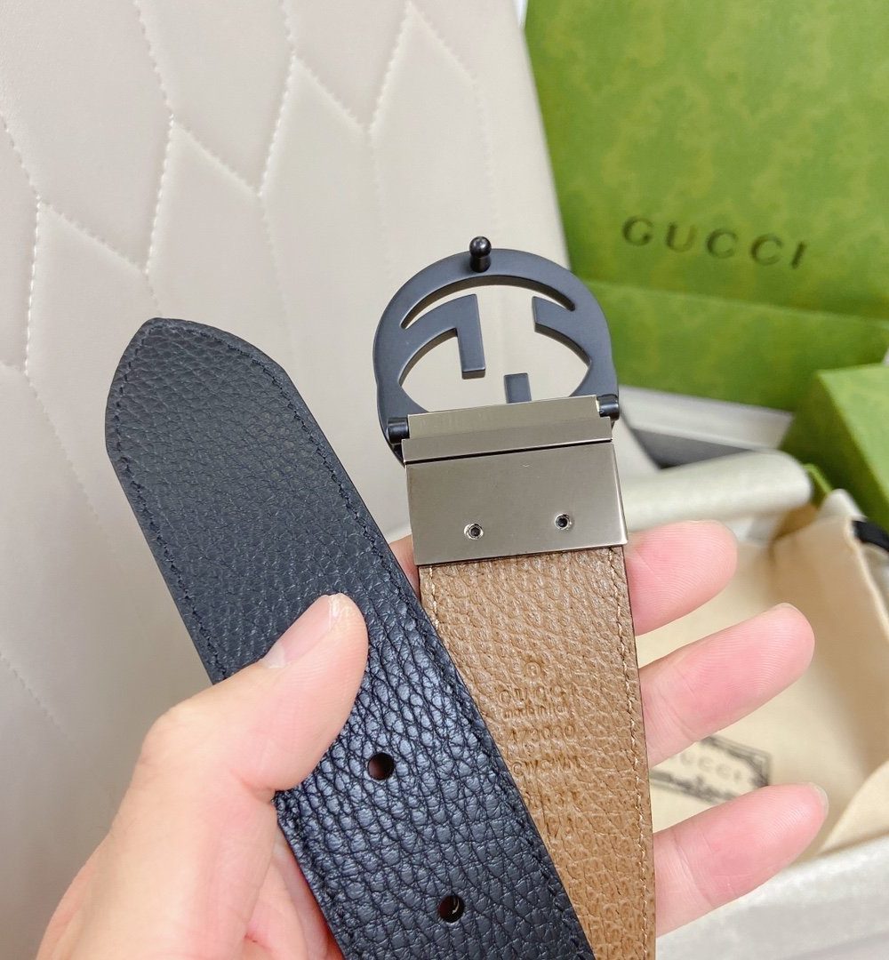 1:1 Replica Gucci GG Marmont Reversible Belt Black, Women Belt