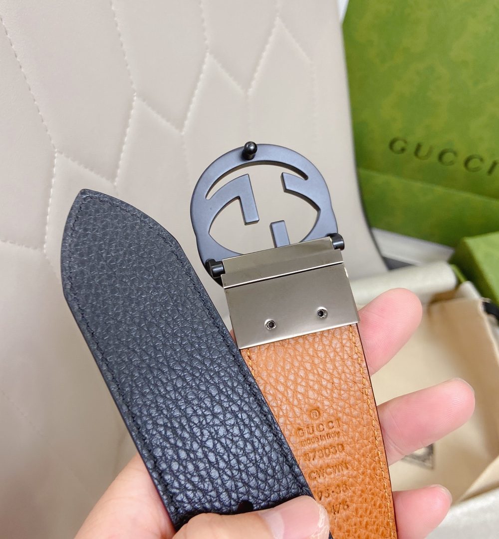 1:1 Replica Gucci GG Marmont Reversible Belt Black, Women Belt