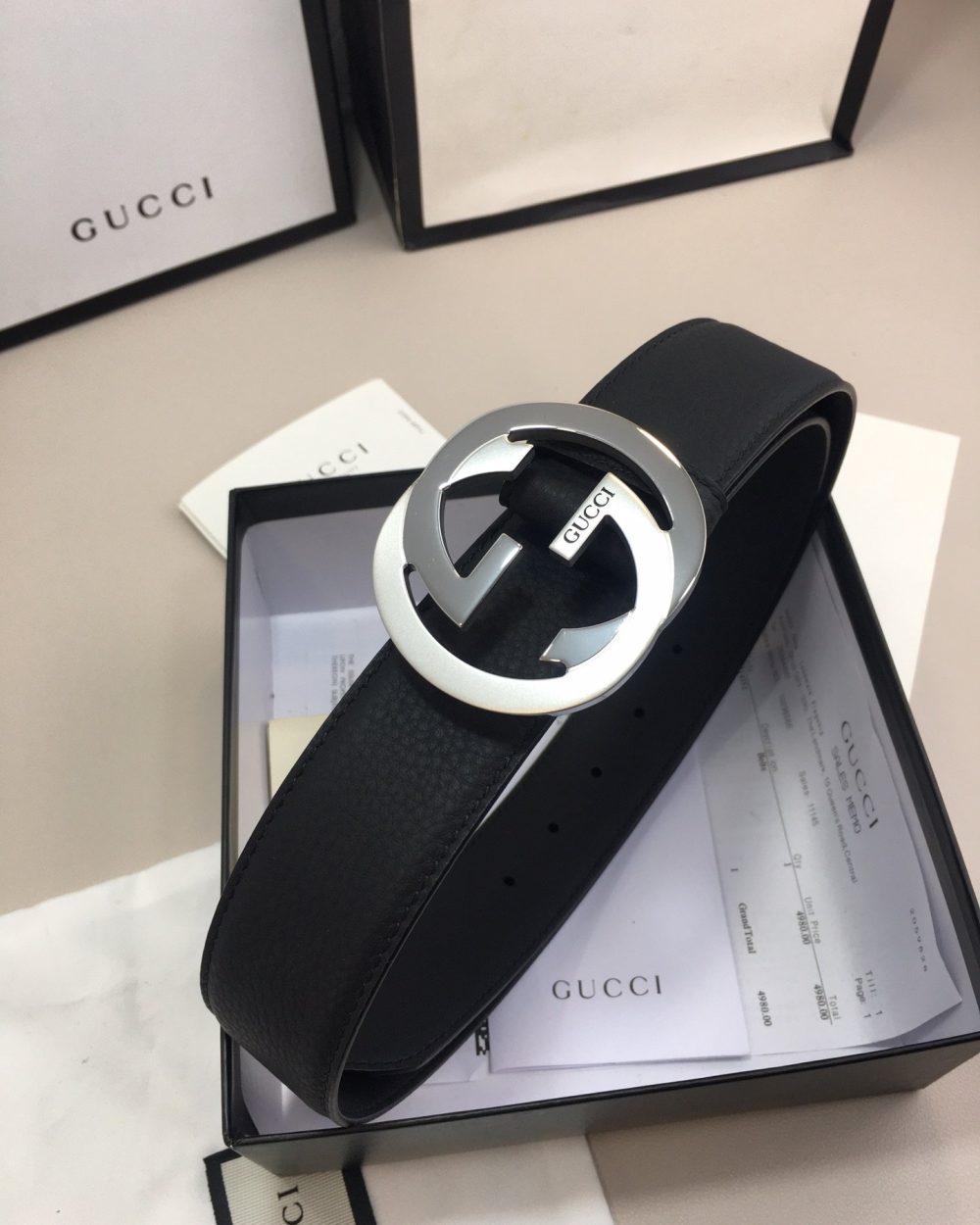1:1 Replica Gucci GG Marmont Reversible Belt Black, Women Belt