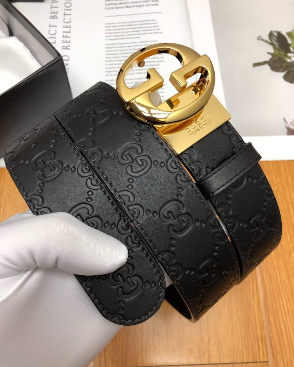 1:1 Replica Gucci GG Marmont Reversible Belt Black, Women Belt