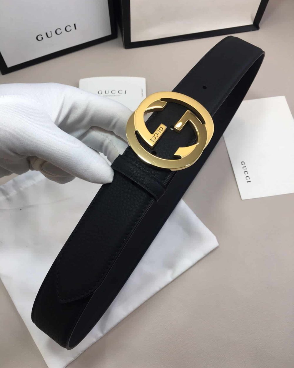 1:1 Replica Gucci GG Marmont Reversible Belt Black, Women Belt