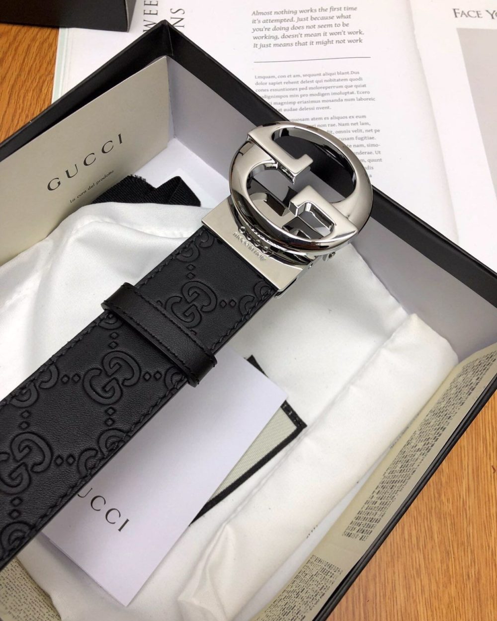 1:1 Replica Gucci GG Marmont Reversible Belt Black, Women Belt