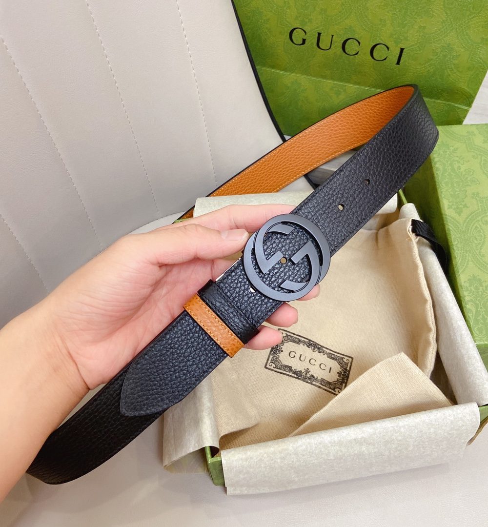 1:1 Replica Gucci GG Marmont Reversible Belt Black, Women Belt