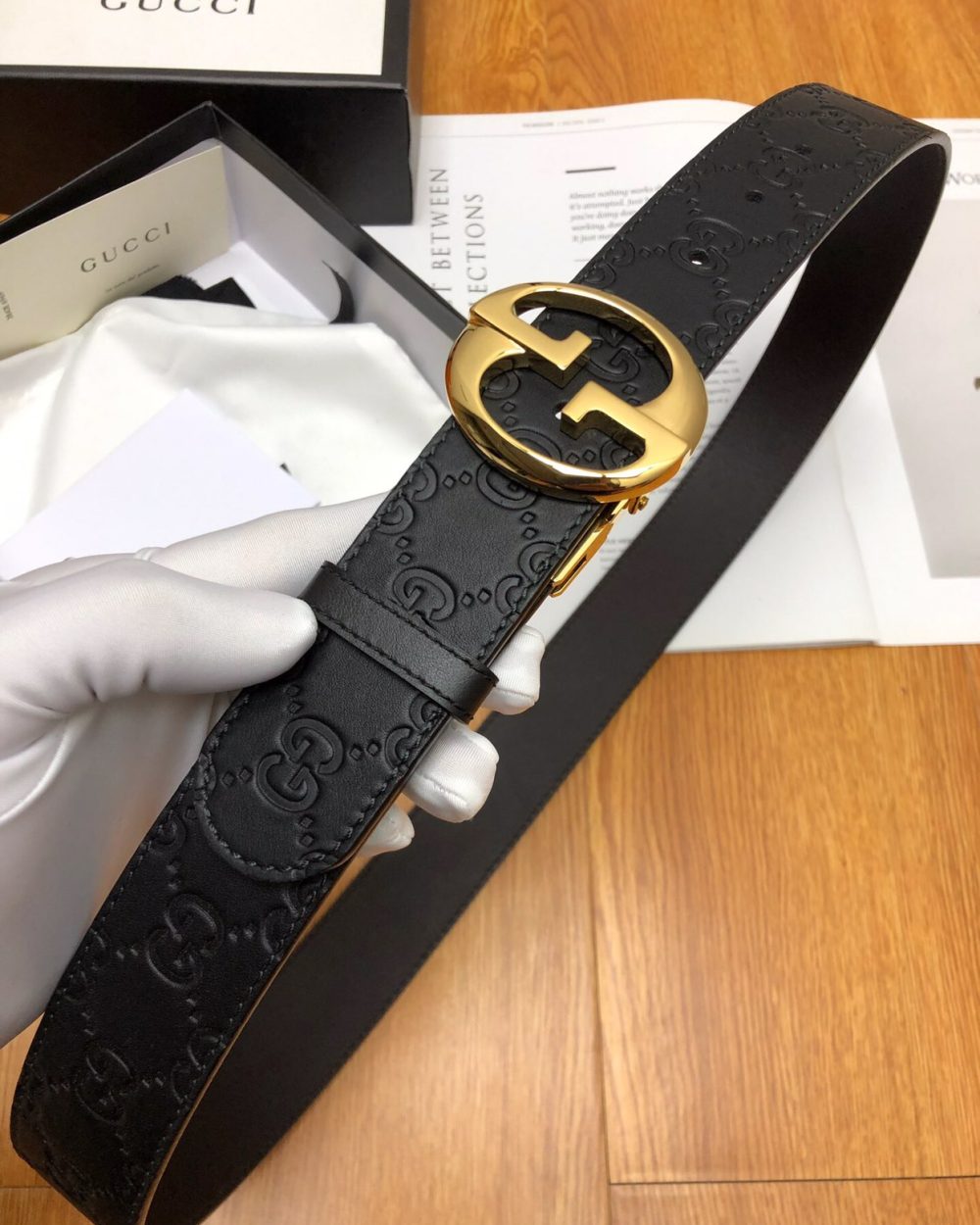 1:1 Replica Gucci GG Marmont Reversible Belt Black, Women Belt