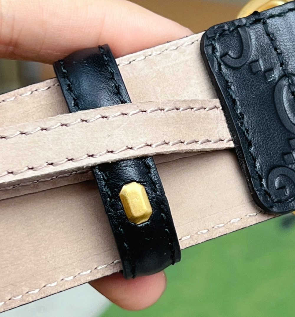 1:1 Replica Gucci GG Marmont Reversible Belt Black, Women Belt