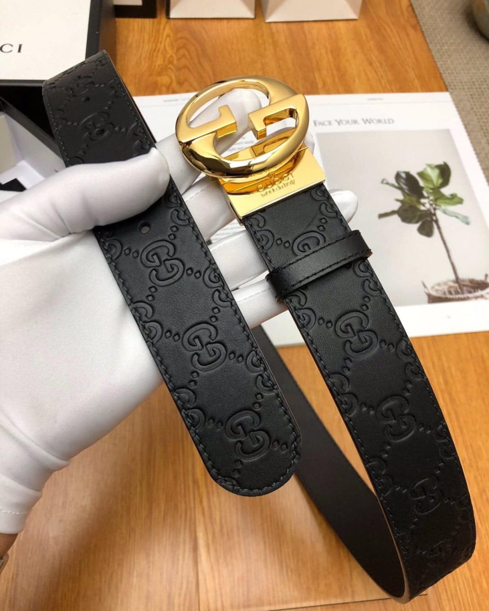 1:1 Replica Gucci GG Marmont Reversible Belt Black, Women Belt