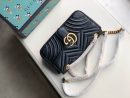1:1 Replica Gucci GG Marmont Small Matelassé Shoulder Bag Black Matelassé Chevron For Women 10in/26cm 443497 DTDIT 1000