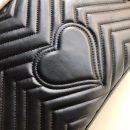 1:1 Replica Gucci GG Marmont Small Matelassé Shoulder Bag Black Matelassé Chevron For Women 10in/26cm 443497 DTDIT 1000