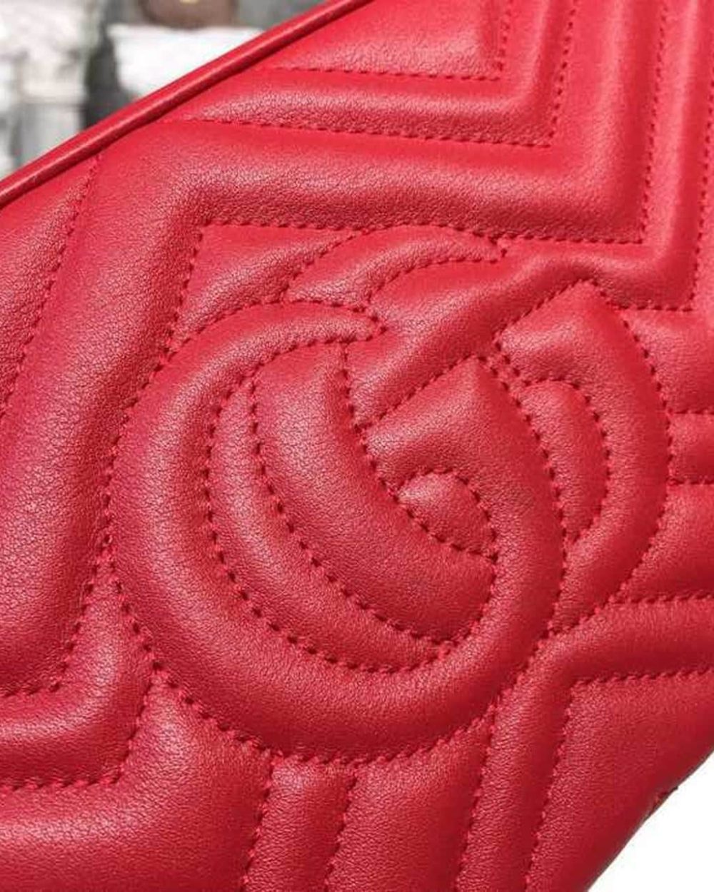 1:1 Replica Gucci GG Marmont Small Matelassé Shoulder Bag Hibiscus Red Matelassé Chevron For Women 9.5in/24cm GG 447632 DTD1T 6433