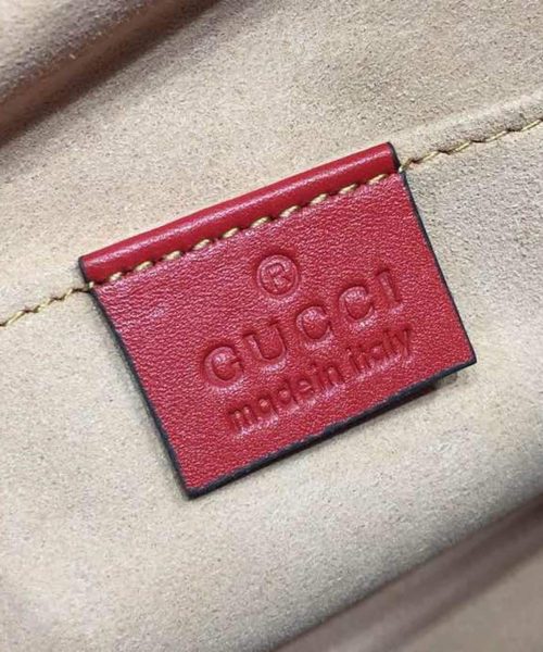 1:1 Replica Gucci GG Marmont Small Matelassé Shoulder Bag Hibiscus Red Matelassé Chevron For Women 9.5in/24cm GG 447632 DTD1T 6433