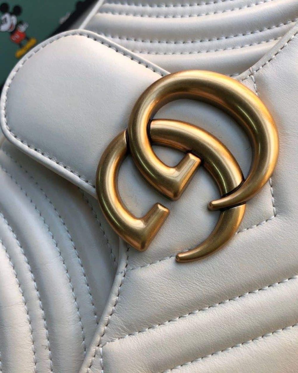 1:1 Replica Gucci GG Marmont Small Matelassé Shoulder Bag White Matelassé Chevron For Women 10in/26cm 443497 DTDIT 9022