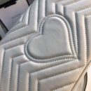 1:1 Replica Gucci GG Marmont Small Matelassé Shoulder Bag White Matelassé Chevron For Women 10in/26cm 443497 DTDIT 9022