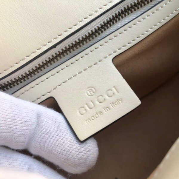 1:1 Replica Gucci GG Marmont Small Matelassé Shoulder Bag White Matelassé Chevron For Women 10in/26cm 443497 DTDIT 9022