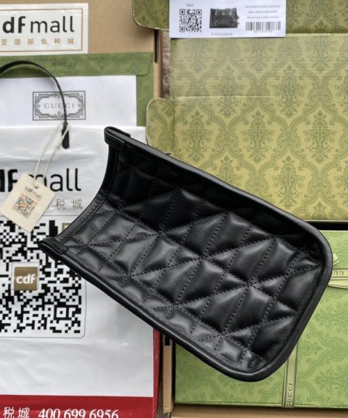 1:1 Replica Gucci GG Marmont Small Tote Bag Black Matelasses For Women 10.4in/26.5cm GG 681483 UM8BN 1000