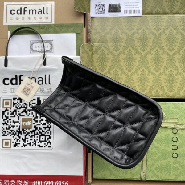 1:1 Replica Gucci GG Marmont Small Tote Bag Black Matelasses For Women 10.4in/26.5cm GG 681483 UM8BN 1000