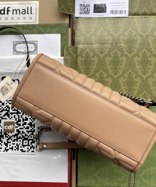 1:1 Replica Gucci GG Marmont Small Tote Bag Brown For Women 10.2in/26.5cm GG