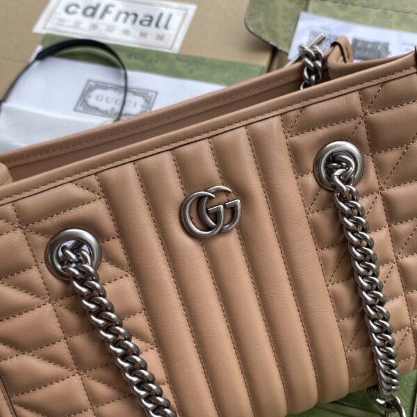 1:1 Replica Gucci GG Marmont Small Tote Bag Brown For Women 10.2in/26.5cm GG