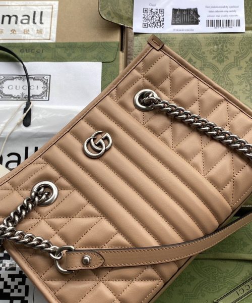 1:1 Replica Gucci GG Marmont Small Tote Bag Brown For Women 10.2in/26.5cm GG