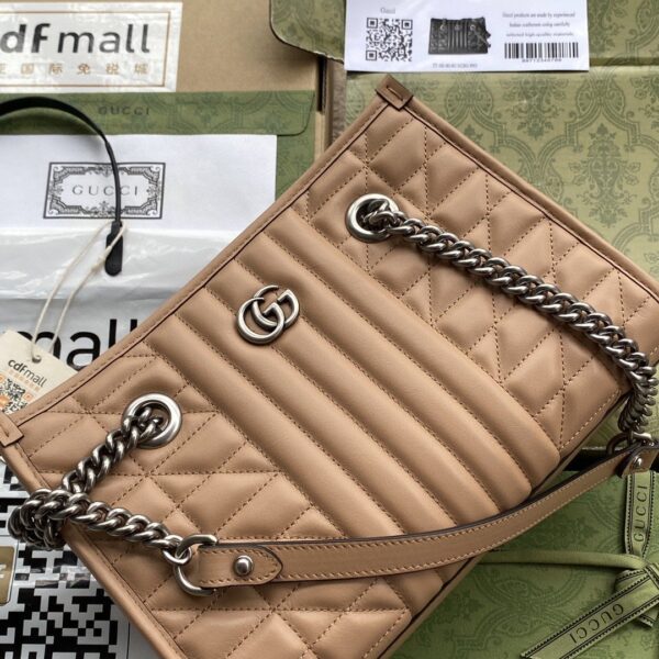 1:1 Replica Gucci GG Marmont Small Tote Bag Brown For Women 10.2in/26.5cm GG