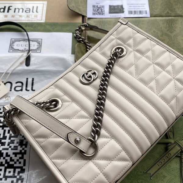 1:1 Replica Gucci GG Marmont Small Tote Bag White Matelasses For Women 10.4in/26.5cm GG