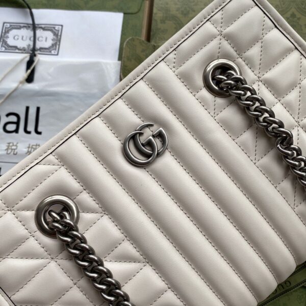 1:1 Replica Gucci GG Marmont Small Tote Bag White Matelasses For Women 10.4in/26.5cm GG