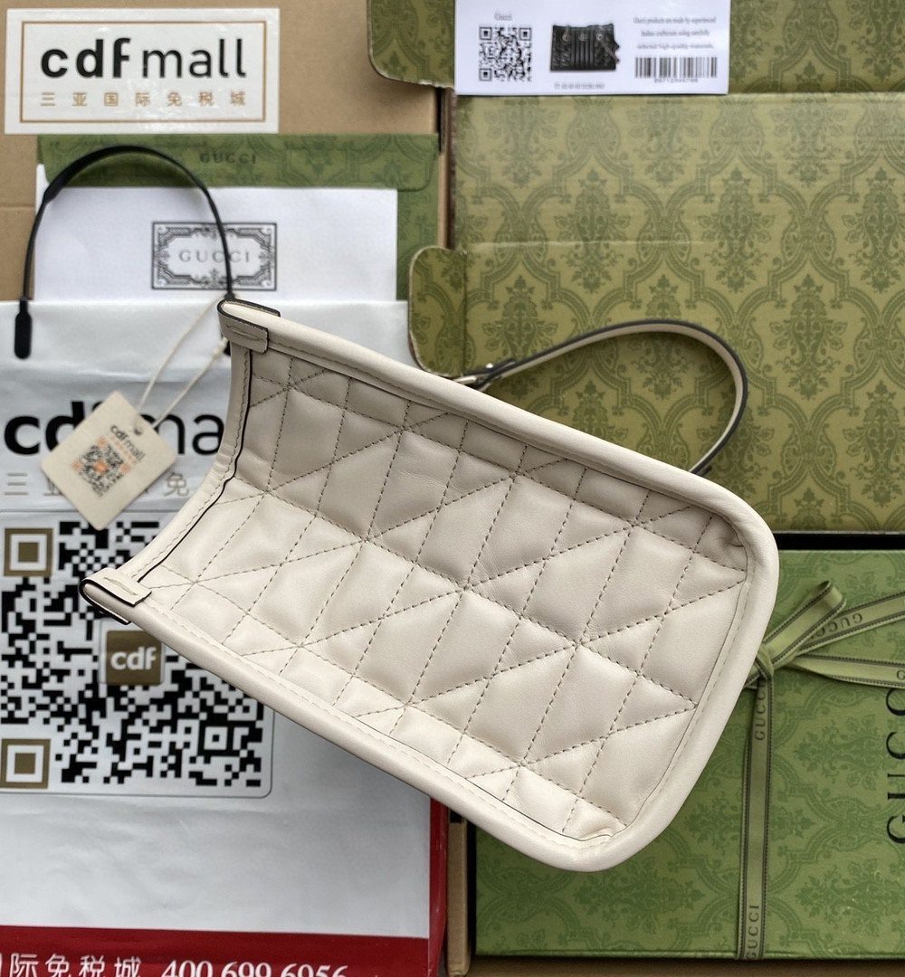 1:1 Replica Gucci GG Marmont Small Tote Bag White Matelasses For Women 10.4in/26.5cm GG