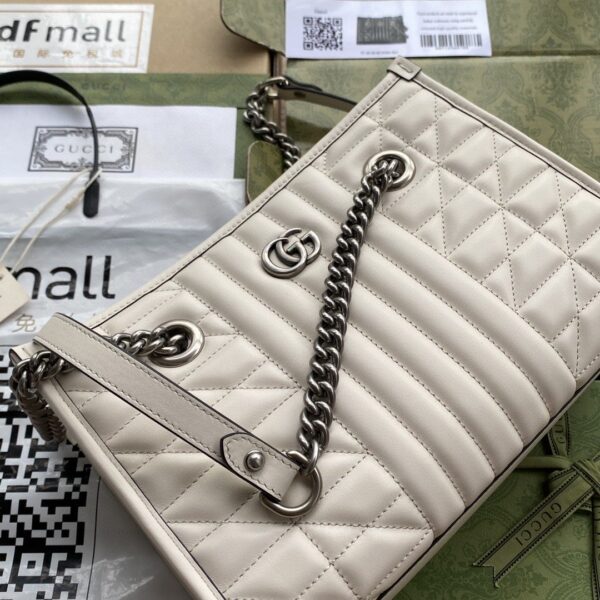 1:1 Replica Gucci GG Marmont Small Tote Bag White Matelasses For Women 10.4in/26.5cm GG