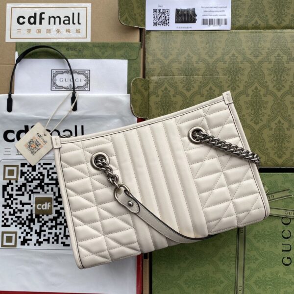 1:1 Replica Gucci GG Marmont Small Tote Bag White Matelasses For Women 10.4in/26.5cm GG