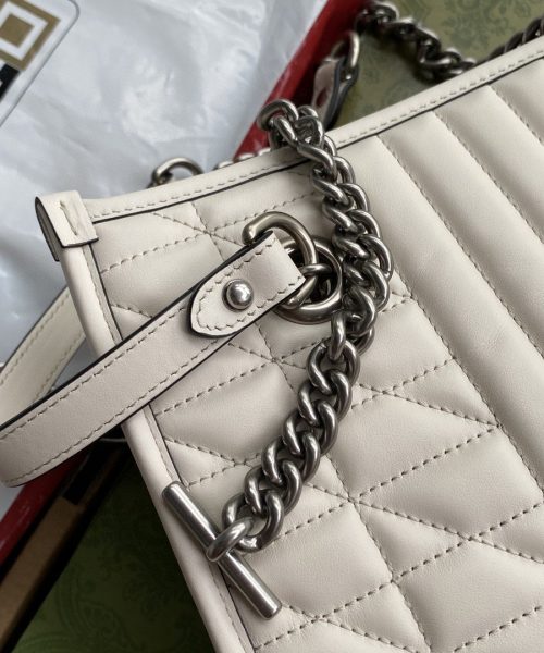 1:1 Replica Gucci GG Marmont Small Tote Bag White Matelasses For Women 10.4in/26.5cm GG