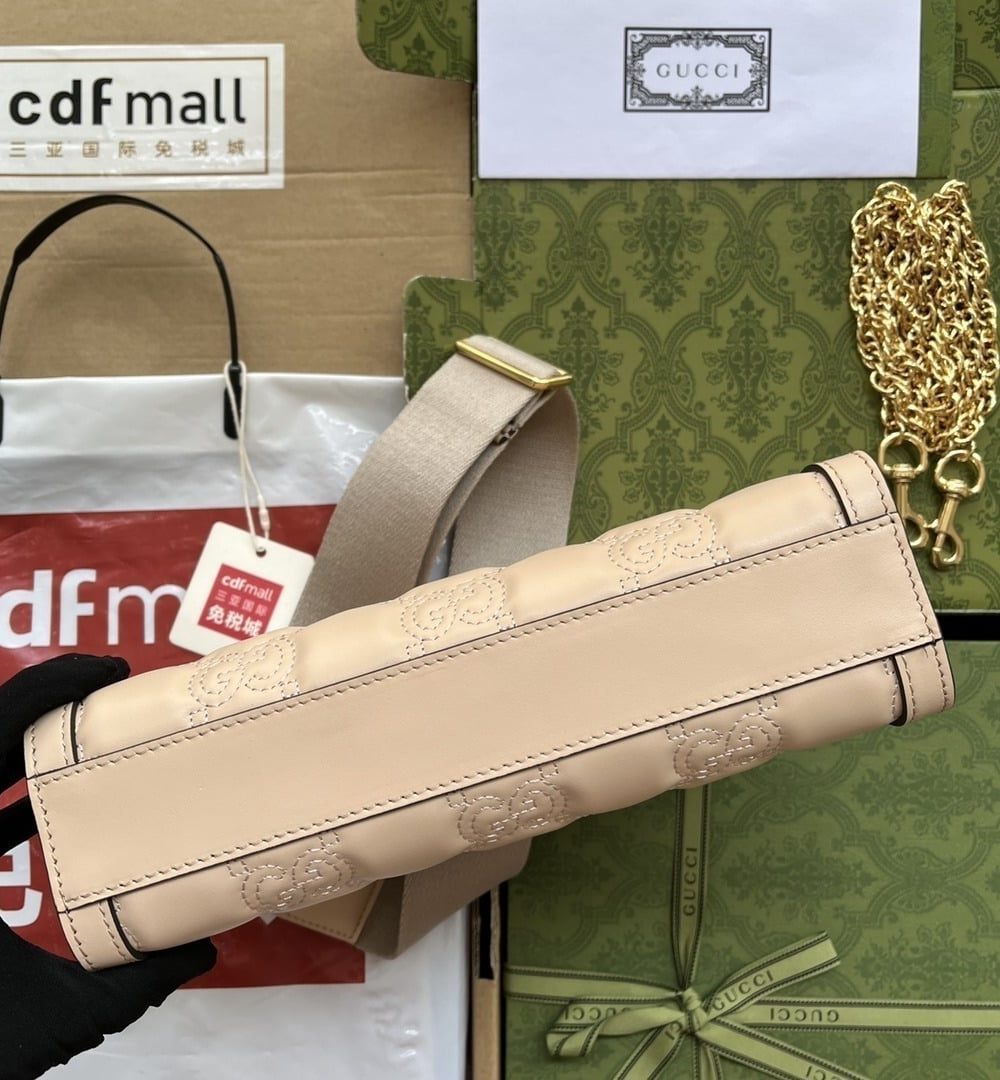 1:1 Replica Gucci GG Matelassé Small Bag Beige For Women, Women's Bags 10.2in/26cm GG‎ ‎