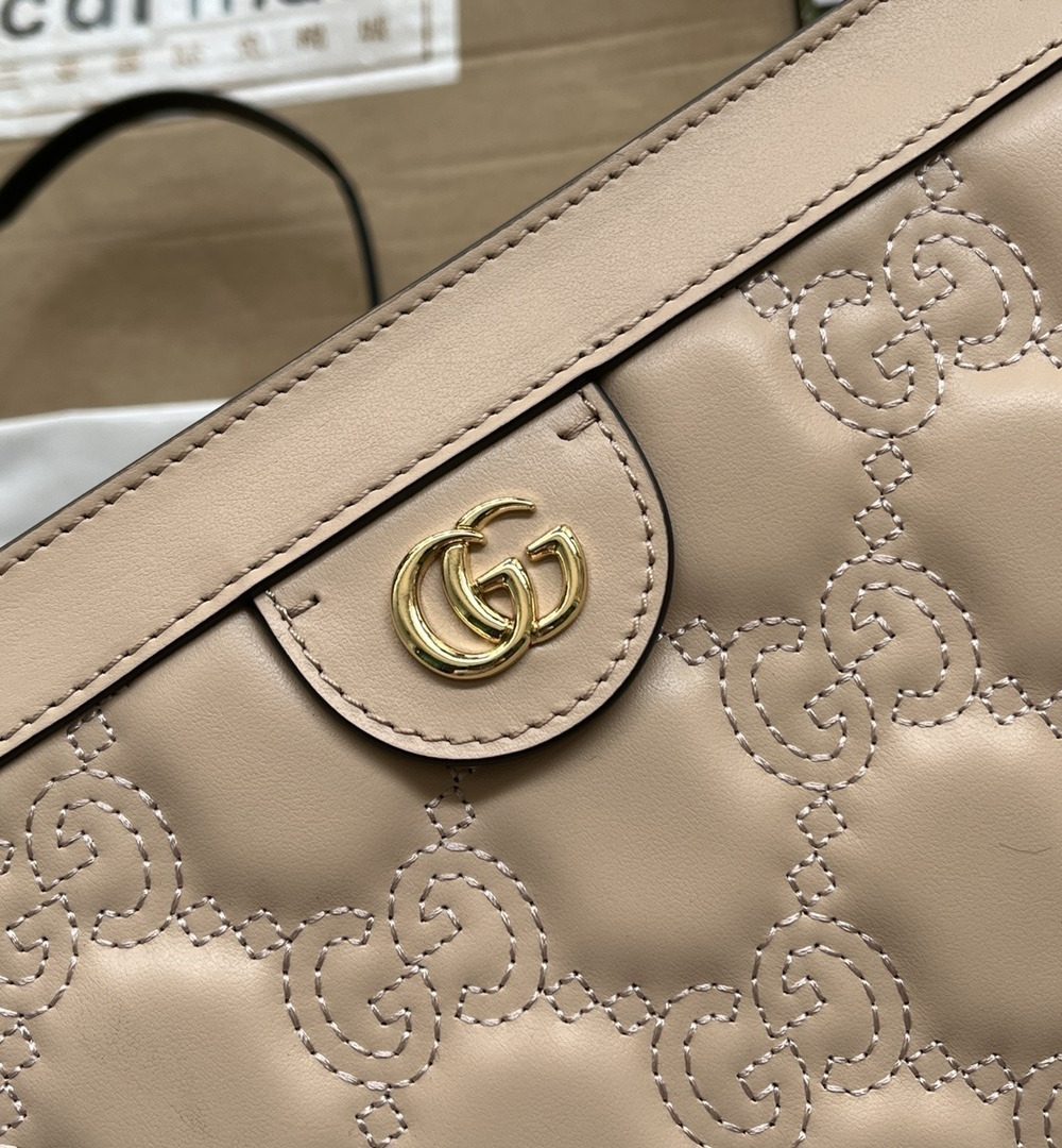1:1 Replica Gucci GG Matelassé Small Bag Beige For Women, Women's Bags 10.2in/26cm GG‎ ‎