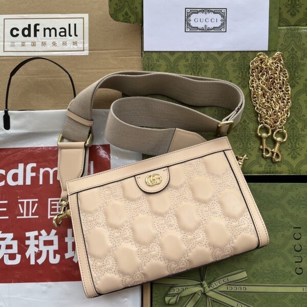 1:1 Replica Gucci GG Matelassé Small Bag Beige For Women, Women's Bags 10.2in/26cm GG‎ ‎