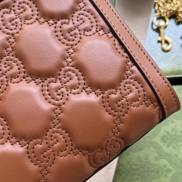 1:1 Replica Gucci GG Matelassé Small Bag Brown For Women, Women's Bags 10.2in/26cm GG‎ 702200 UM8HG 2595