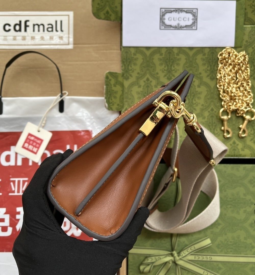 1:1 Replica Gucci GG Matelassé Small Bag Brown For Women, Women's Bags 10.2in/26cm GG‎ 702200 UM8HG 2595