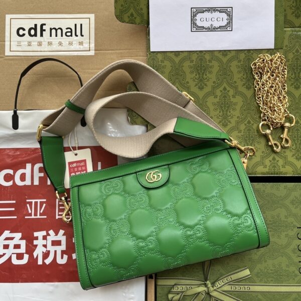 1:1 Replica Gucci GG Matelassé Small Bag Green For Women, Women's Bags 10.2in/26cm GG‎