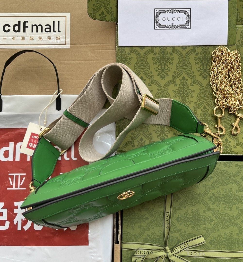 1:1 Replica Gucci GG Matelassé Small Bag Green For Women, Women's Bags 10.2in/26cm GG‎