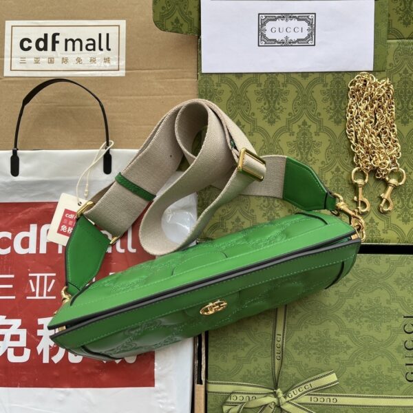 1:1 Replica Gucci GG Matelassé Small Bag Green For Women, Women's Bags 10.2in/26cm GG‎